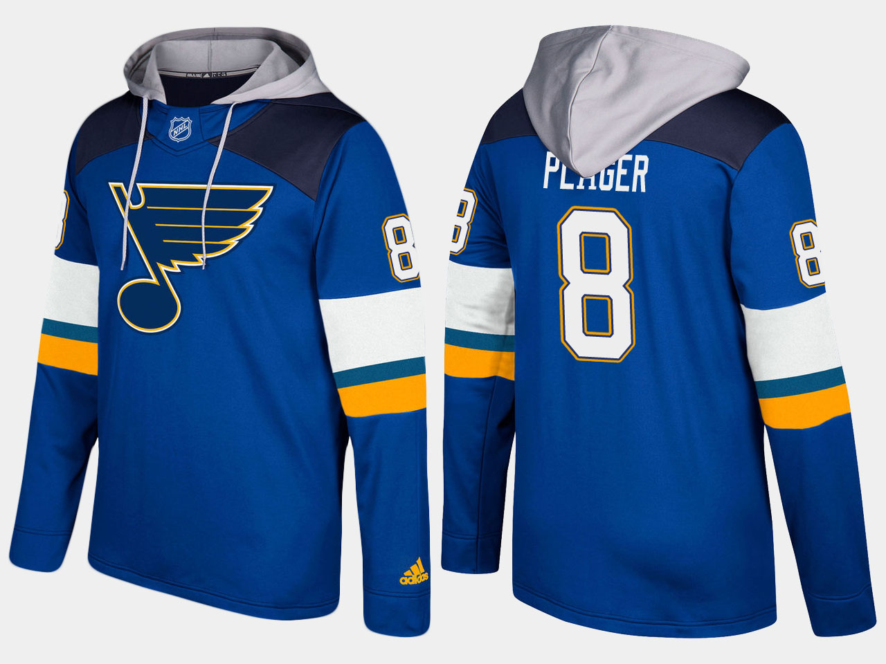 Men NHL St.Louis blues 8 retired barclay plager blue hoodie